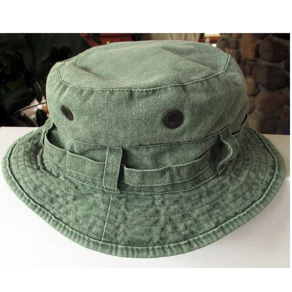 Women's Cotton Bucket Hat Olive Green Medium - Picture 1 of 6